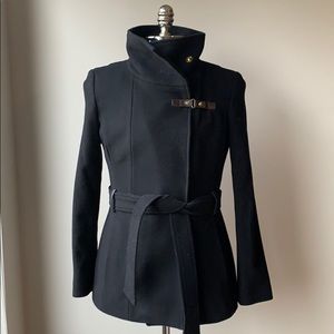 Cole Haan Black peacoat w/High neck! EXC cond!